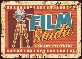 filma studio rostig metall tallrik, bio eller film vektor