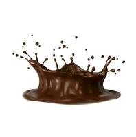 Schokolade Milch, Kaffee und Kakao Krone Spritzen vektor