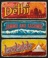 Delhi, jammu und Kaschmir, Ladakh indisch Zustände vektor