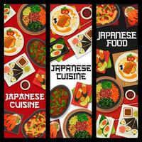 japansk kök vektor banderoller, mat av japan
