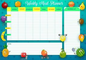 wöchentlich Mahlzeit Planer, Vektor Zeitplan, Woche planen