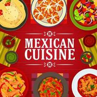 mexikansk kök tecknad serie vektor affisch mexico måltider