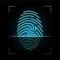 Fingerabdruck Scanner, biometrisch Finger drucken Zugriff vektor