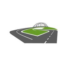 Autobahn mit Brücke und Niveau Kreuzung Vektor Symbol