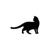 vektorisolierte katzensilhouette, logo, druck, dekorativer aufkleber vektor