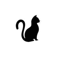 vektorisolierte katzensilhouette, logo, druck, dekorativer aufkleber vektor