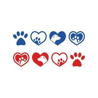 hund kärlek hjärta med söt valp ansikte vektor illustration bäst Begagnade för sällskapsdjur vård, sällskapsdjur vänlig logotyp.
