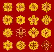 asiatisch Blumen- Chinesisch, japanisch und Koreanisch Muster vektor