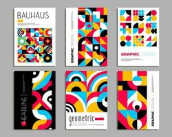 bauhaus affischer, geometrisk abstrakt bakgrund vektor