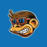 cool Affe T-Shirt Design tragen Brille vektor