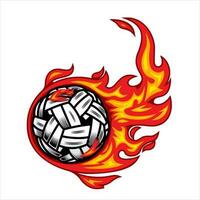 sepak takraw Ball auf Feuer Vektor Illustration.