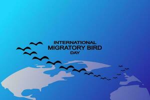 Illustrationsvektorgrafik einer Gruppe von Vögeln, die über den Wald fliegen, perfekt für den Weltzugvogeltag, Feiern, Grußkarten usw. vektor