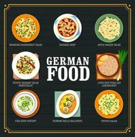 tysk mat och Tyskland kök maträtter meny måltider vektor