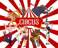 Zirkus Poster, Kirmes Karneval Show Darsteller vektor