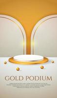 Social Media Instagram Story Banner mit 3D-Produktanzeige Gold Podium vektor