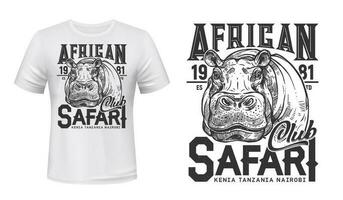 afrikanisch Safari Jagd Verein T-Shirt Vektor drucken