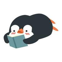 Pinguin Lügen lesen Buch Bildung vektor