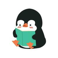 Karikatur Pinguin lesen Buch Karikatur vektor