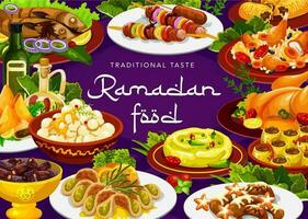 Ramadan Essen Iftar, eid Mubarak und Islam Küche vektor