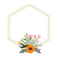 Blumen- Rahmen Dekoration zum das Einladung, Hochzeit Ornament Konzept. Blumen- Rand Element. Hochzeit Monogramm Sammlung, modern minimalistisch und Blumen- Vorlagen zum Einladung Karten speichern das Datum vektor