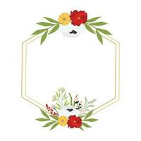 Blumen- Rahmen Dekoration zum das Einladung, Hochzeit Ornament Konzept. Blumen- Rand Element. Hochzeit Monogramm Sammlung, modern minimalistisch und Blumen- Vorlagen zum Einladung Karten speichern das Datum vektor