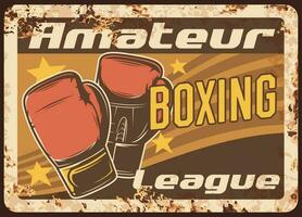 boxning metall tallrik rostig, sport bekämpa klubb liga vektor