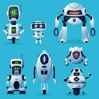 tecknad serie robotar vektor ikoner söt cyborg tecken