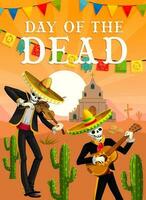 Tag von das tot Mexikaner Musiker Skelette vektor