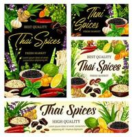 thai kryddor, ört kryddor, matlagning smaktillsatser vektor