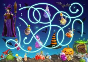 Matze Spiel, Halloween Puzzle Labyrinth, Kind Karikatur vektor