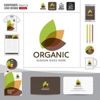 Vektor organisches und natürliches Emblem, Logo-Design-Vorlage