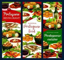 Portugal Restaurant Geschirr Portugiesisch Essen Banner vektor