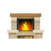 Holz Verbrennung Kamin oder Feuerstelle isoliert Symbol vektor