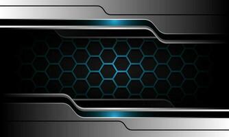 abstrakt Blau Hexagon Gittergewebe grau Silber schwarz Cyber Design modern Luxus futuristisch Technologie Hintergrund Vektor