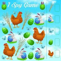ich Spion Kinder Spiel Ostern Kaninchen, Eier, Schmetterlinge vektor