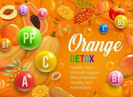 orange dag, Färg regnbåge diet av detox program vektor