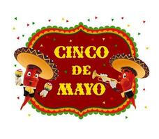 peppar mariachi av mexikansk cinco de mayo Semester vektor