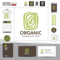 Vektor organische und natürliche Emblem- und Logo-Entwurfsschablone