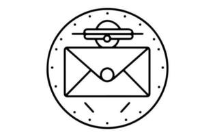 Gliederung Email Symbol isoliert auf grau Hintergrund.E-Mail Symbol eben Design, Mail Symbol, Briefumschlag Symbol Vektor, vektor