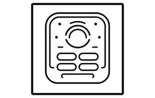 enkel linje av cell telefon vektor ikon, mobil telefon linje ikon, vektor smart telefon översikt ikon symbol uppsättning