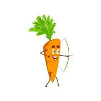 Karikatur Karotte Gemüse schießen mit Bogen, Bogenschießen vektor