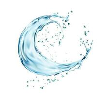 Wasser Spritzen Welle Strudel, Flüssigkeit Tropfen frisch aqua vektor