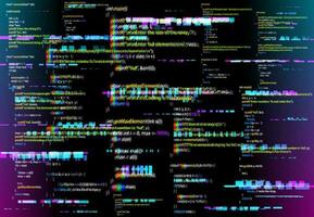 abstrakt Hintergrund mit glitched Programm Code vektor