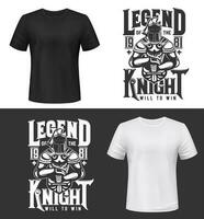 T-Shirt drucken mit Ritter und Schwert, Vektor Attrappe, Lehrmodell, Simulation