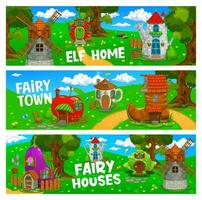 Märchen Karikatur Haus Gebäude auf Grün Rasen vektor