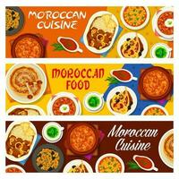 marockansk kök restaurang måltider vektor banderoller