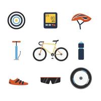cykelutrustning ikon insamling vektor