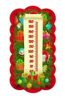 Weihnachten Baum und Geschenke Kinder Höhe Diagramm Meter vektor