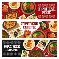 japanisch Essen Japan Küche Karikatur Vektor Banner