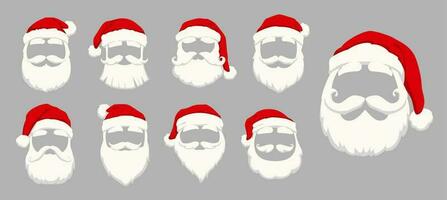 jul santa masker hatt och skägg, Foto bås vektor